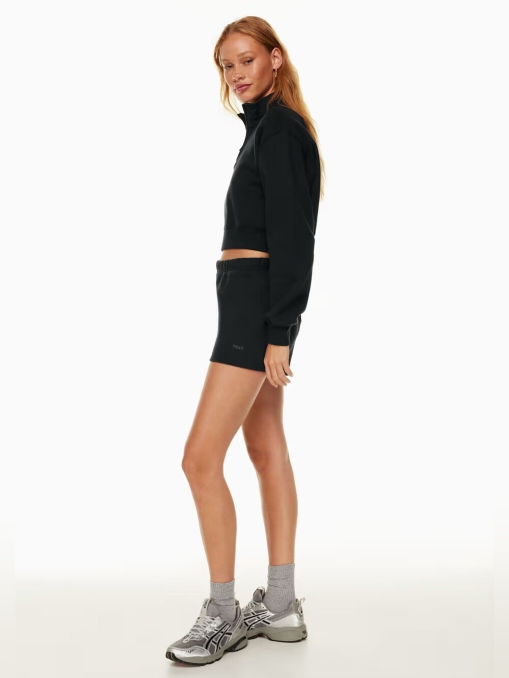 Aritzia Tna Cozy Sweatfleece Perfect Hi-rise Mini Short Black Sz 2XL Women's - Picture 5 of 16